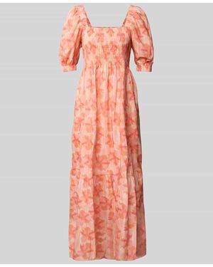 Moves Midikleid mit Karree-Ausschnitt Modell 'Aleah' - Pink