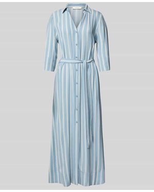 SELECTED Fließendes Maxikleid aus reiner Viskose Modell 'FLORA' - Blau