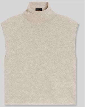 BOSS Pullover aus Kaschmir Wolle mit Rollkragen - Natur