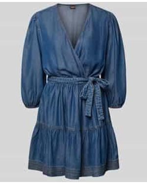 BOSS Getailleerde Vrijetijdsjurk Van Lyocell Model 'C_Dardy' - Blauw