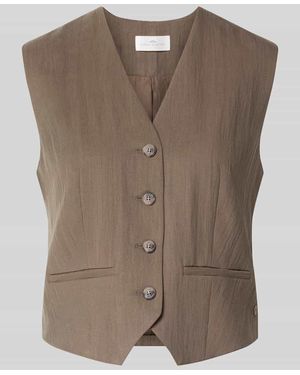 Fynch-Hatton Regular Fit Weste mit V-Ausschnitt - Braun