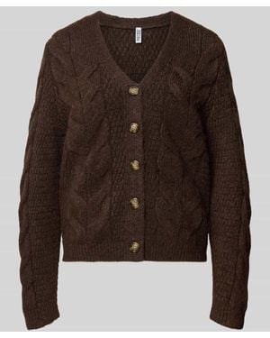 Pieces Strickjacke mit Zopfmusterknit - Braun