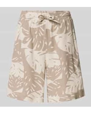 Freequent Relaxed Fit Bermuda Met Tunnelkoord - Naturel