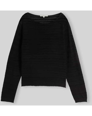 Tom Tailor Relaxed Fit Pullover aus Baumwoll-Mix - Schwarz