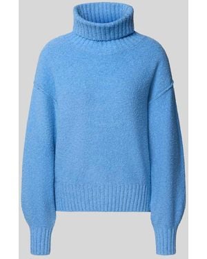 S.oliver Regular Fit Rollkragenpullover aus Baumwoll-Mix - Blau
