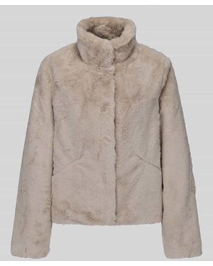 ONLY Regular Fit Webpelzjacke mit Stehkragen Modell 'NEWVIDA' - Natur