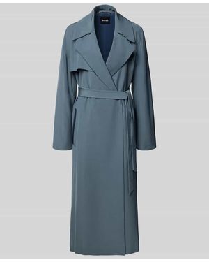 BOSS Regular Fit Trenchcoat mit Bindegürtel - Blau