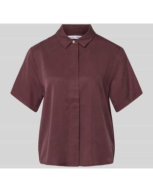 Samsøe & Samsøe Regular Fit Bluse aus Lyocell mit verdeckter Knopfleiste - Rot