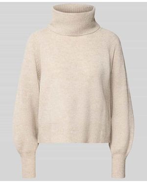 ONLY Rollkragenpullover mit überschnittenen Schultern - Natur