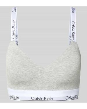 Calvin Klein Bralette mit Label-Bund - Weiß
