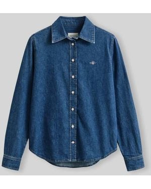 GANT Relaxed Fit Jeansbluse aus reiner Baumwolle - Blau