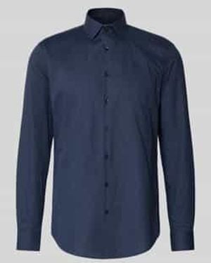 Jake*s Slim Fit Zakelijk Overhemd Met Knoopsluiting - Blauw