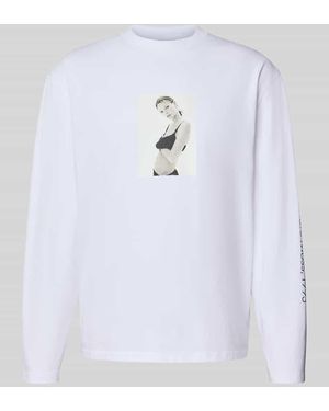 Calvin Klein Longsleeve mit Motiv-Print - Weiß