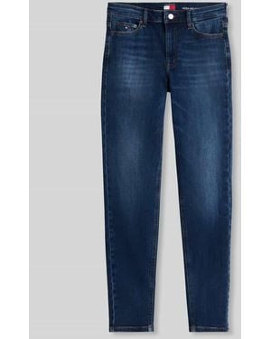 Tommy Hilfiger Mid Waist Skinny Jeans mit Label-Detail - Blau