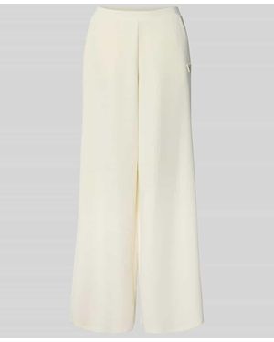 Guess Wide Leg Stoffhose mit Label-Applikation Modell 'OLYMPE' - Weiß