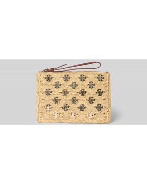Rabanne Clutch in Flecht-Optik - Mettallic