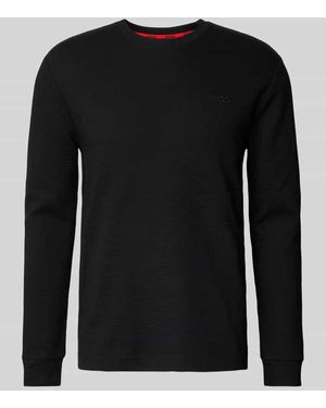 HUGO Longsleeve mit Rundhalsausschnitt Modell 'Austin' - Schwarz