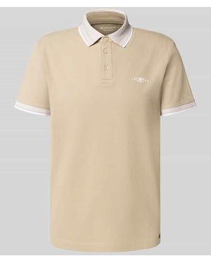 Tom Tailor Regular Fit Poloshirt aus Baumwoll-Mix - Natur