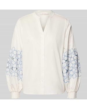 Herzen's Regular Fit Bluse mit Stitchings - Natur