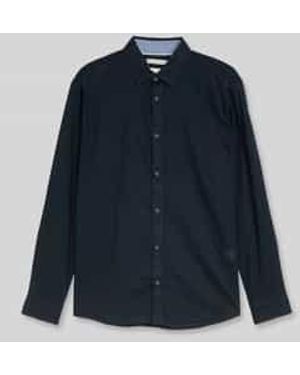 Tom Tailor Regular Fit Vrijetijdsoverhemd Van Mix Van Linnen En Katoen - Blauw