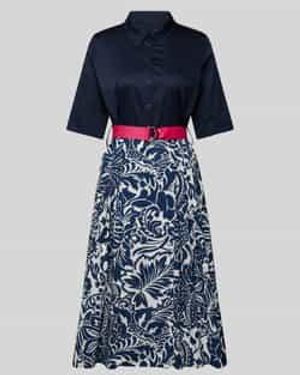 White Label Midi-jurk Met Tailleriem - Blauw