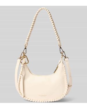 SEIDENFELT Half Moon Bag mit Label-Detail Modell 'LILJENDAL' - Natur