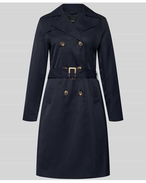 Zero Trenchcoat mit Gürtel und seitlichen Eingrifftaschen - Blau