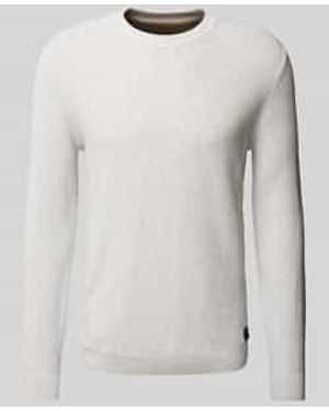 Tom Tailor Regular Fit Gebreide Pullover Van Puur Katoen Met Structuurmotief - Wit