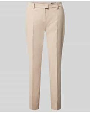 Windsor. Slim Fit Stoffen Broek Met Persplooien - Naturel