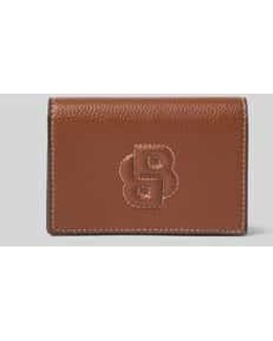 BOSS Portemonnee Met Stitchingdetail - Bruin