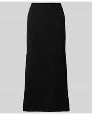 SELECTED Gebreide Rok Met Elastische Band, Model 'Gabella' - Zwart
