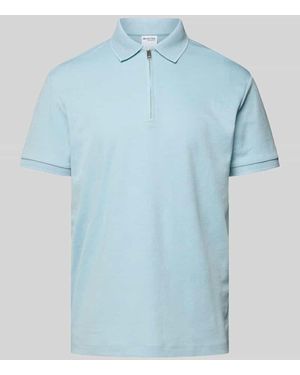 SELECTED Poloshirt Mit Kurzem Reißverschluss - Blau