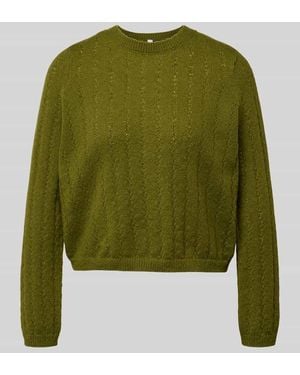Pieces Regular Fit Pullover mit gerippten Ärmelbündchen Modell 'ADA' - Grün