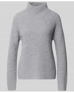 Fynch-Hatton Strickpullover aus Kaschmir mit Stehkragen - Grau