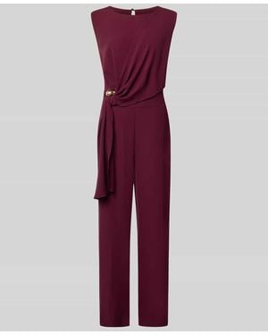 Rinascimento Regular Fit Jumpsuit mit Zierbesatz - Lila