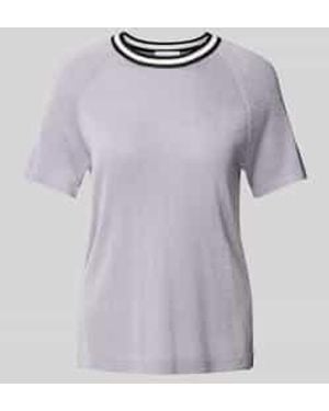 Jake*s Gebreid Shirt Met Effectgaren En Raglanmouwen - Paars