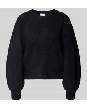 Vila Strickpullover mit Rundhalsausschnitt Modell 'KACHEL' - Blau