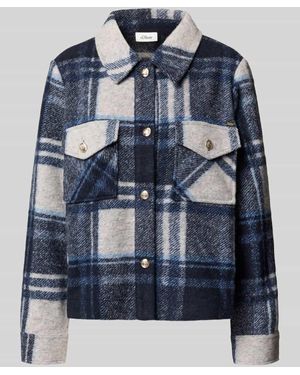 S.oliver Regular Fit Wolljacke mit Zierknöpfen - Blau