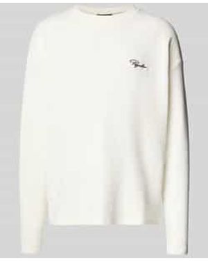 PEGADOR Oversized Shirt Met Lange Mouwen Met Labelstitching - Wit
