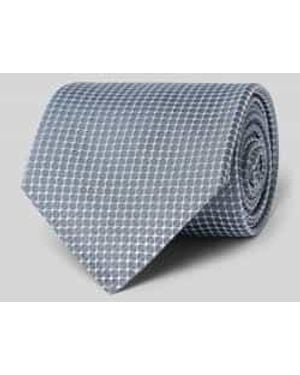 BOSS Zijden Stropdas Met All-Over Motief - Blauw