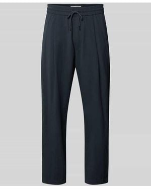 Marc O' Polo Gerade Hose aus reiner Baumwolle Modell 'Woven Pants' - Blau