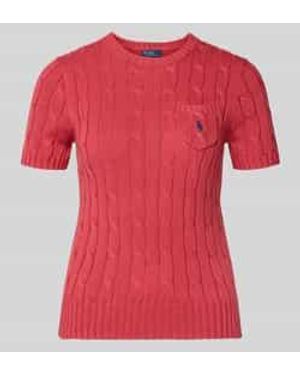 Polo Ralph Lauren Slim Fit Pullover Met Korte Mouwen En Labelstitching - Rood