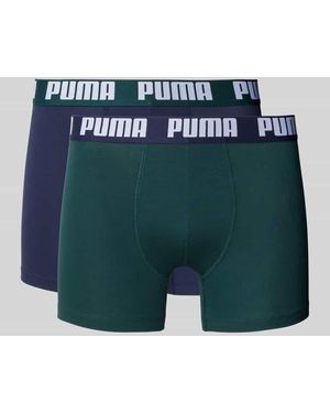 PUMA Trunks mit elastischem Logo-Bund im 2er-Pack - Grün