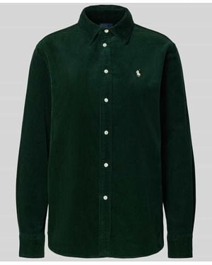 Polo Ralph Lauren Regular Fit Hemdbluse in Cord-Optik Modell 'Sport' - Grün