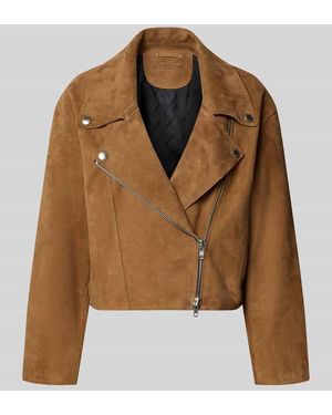 Stand Studio Lederjacke mit Reverskragen Modell 'Kaia' - Braun