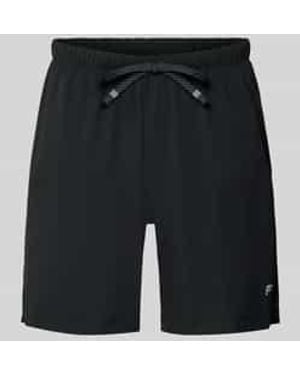 Fabletics Regular Fit Korte Broek Met Logoprint - Zwart