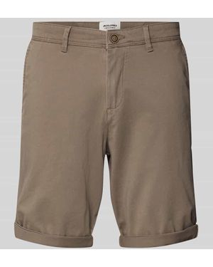 Jack & Jones Regular Fit Bermudas mit Eingrifftaschen Modell 'IBOWIE' - Grau