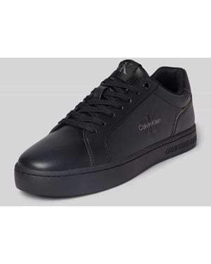Calvin Klein Sneaker mit Label-Details - Schwarz