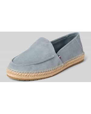 Tommy Hilfiger Loafer aus Wildleder mit Seil-Sohle - Blau