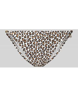 Michael Kors Slim Fit Bikinihose in Allover-Animal-Print - Mettallic